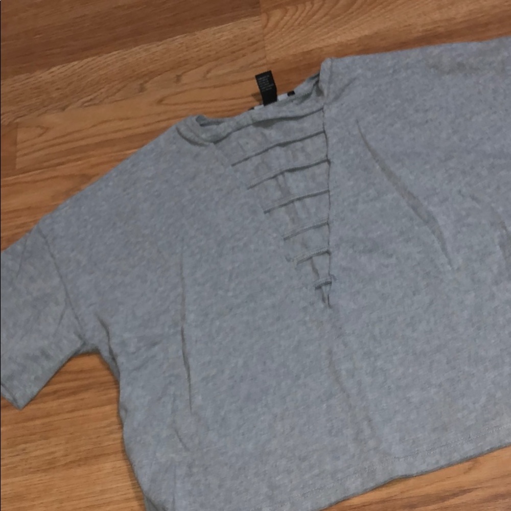 Gray crop top